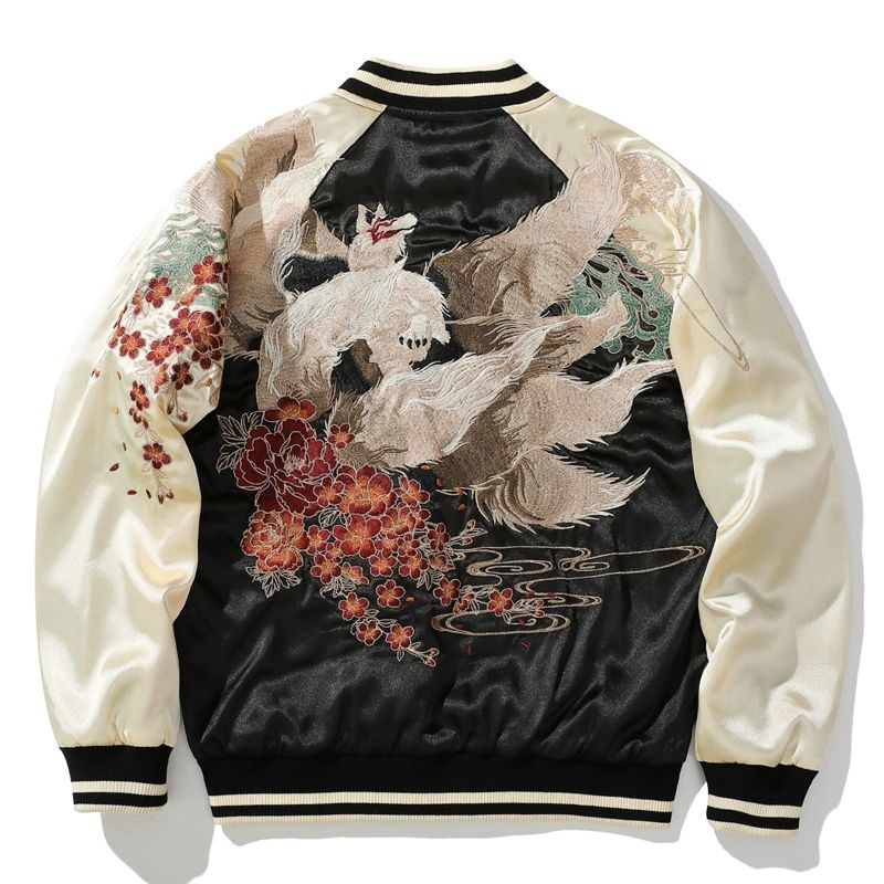구미호 스카잔 스카쟌 호시히메 자켓 블랙 바시티 점퍼 블랙블루 M - 상세 이미지 3