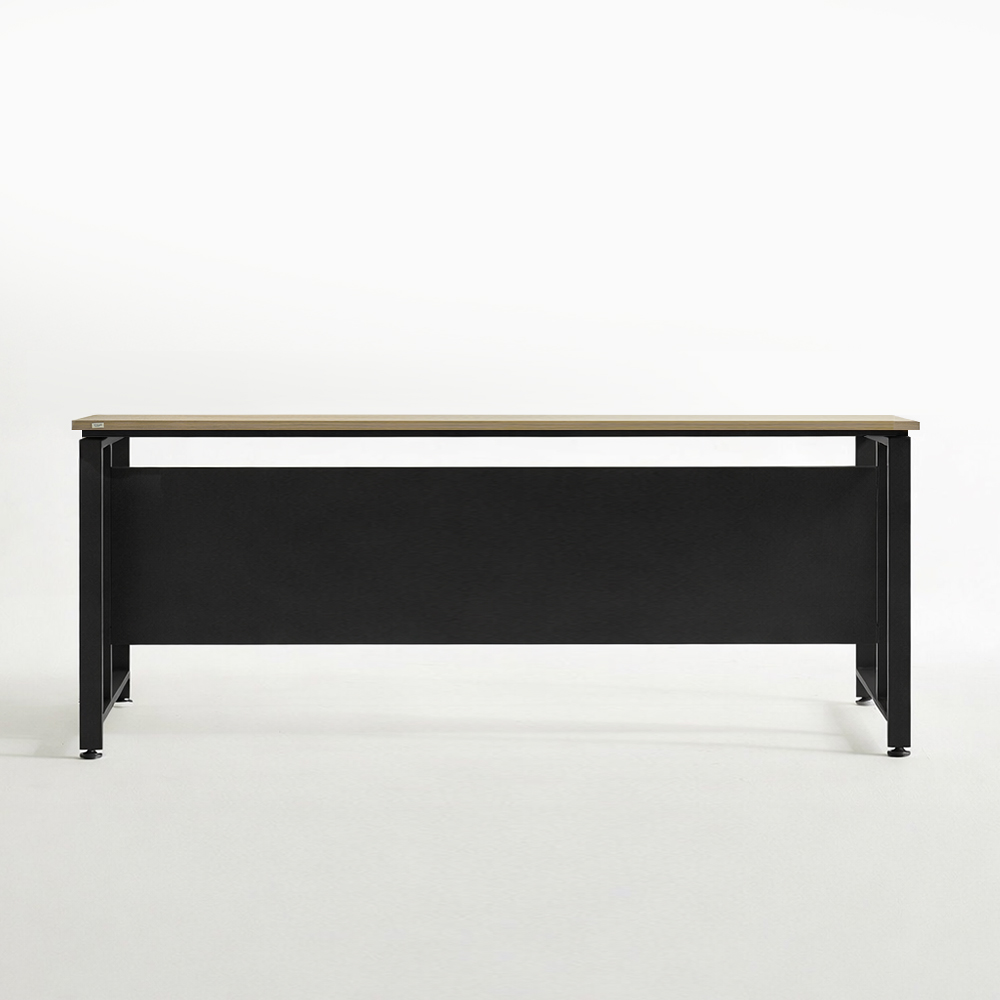 티에스퍼니처 TS-03 철제 컴퓨터책상 파티션 데스크 1800x800mm, 블랙+오크 - 상품 이미지