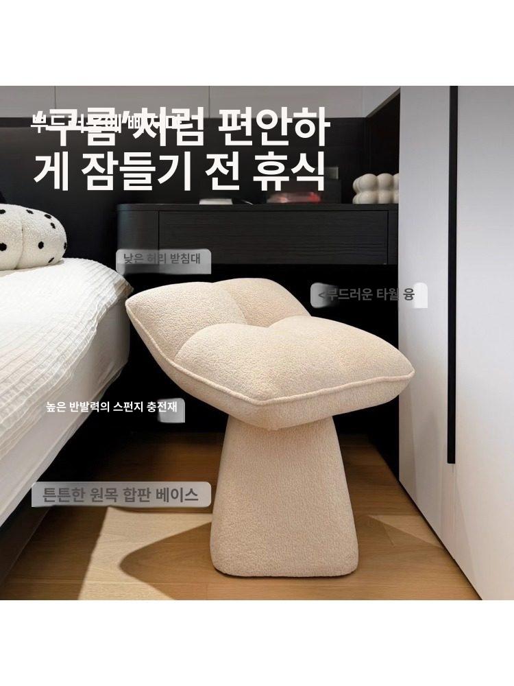 디자이너 메이크업 스툴 다이닝 럭셔리 침실 의자 화장대 밀크커피 고정형 - 상세 이미지 2