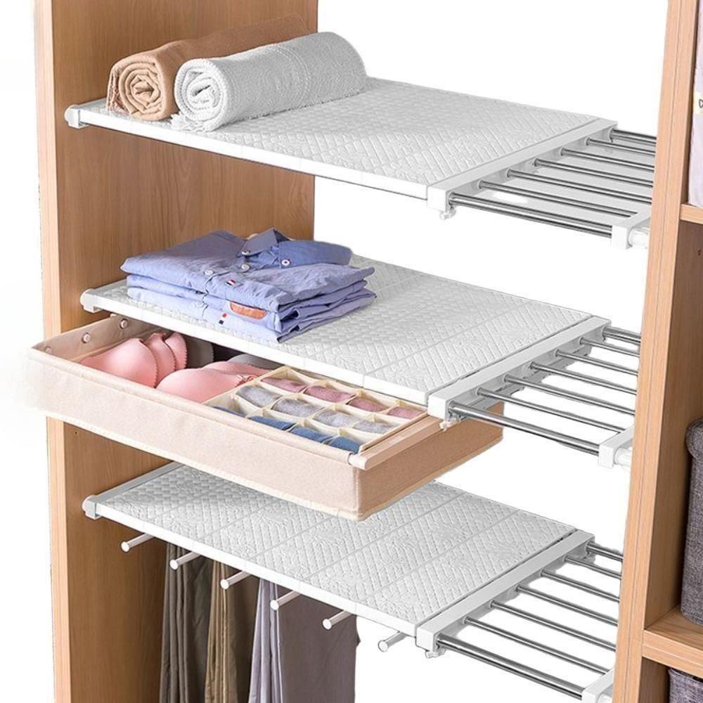 무타공 수납선반 옷장 정리 선반 수납 칸막이 길이조절 폭 10 x 길이 23-30cm - 상품 이미지
