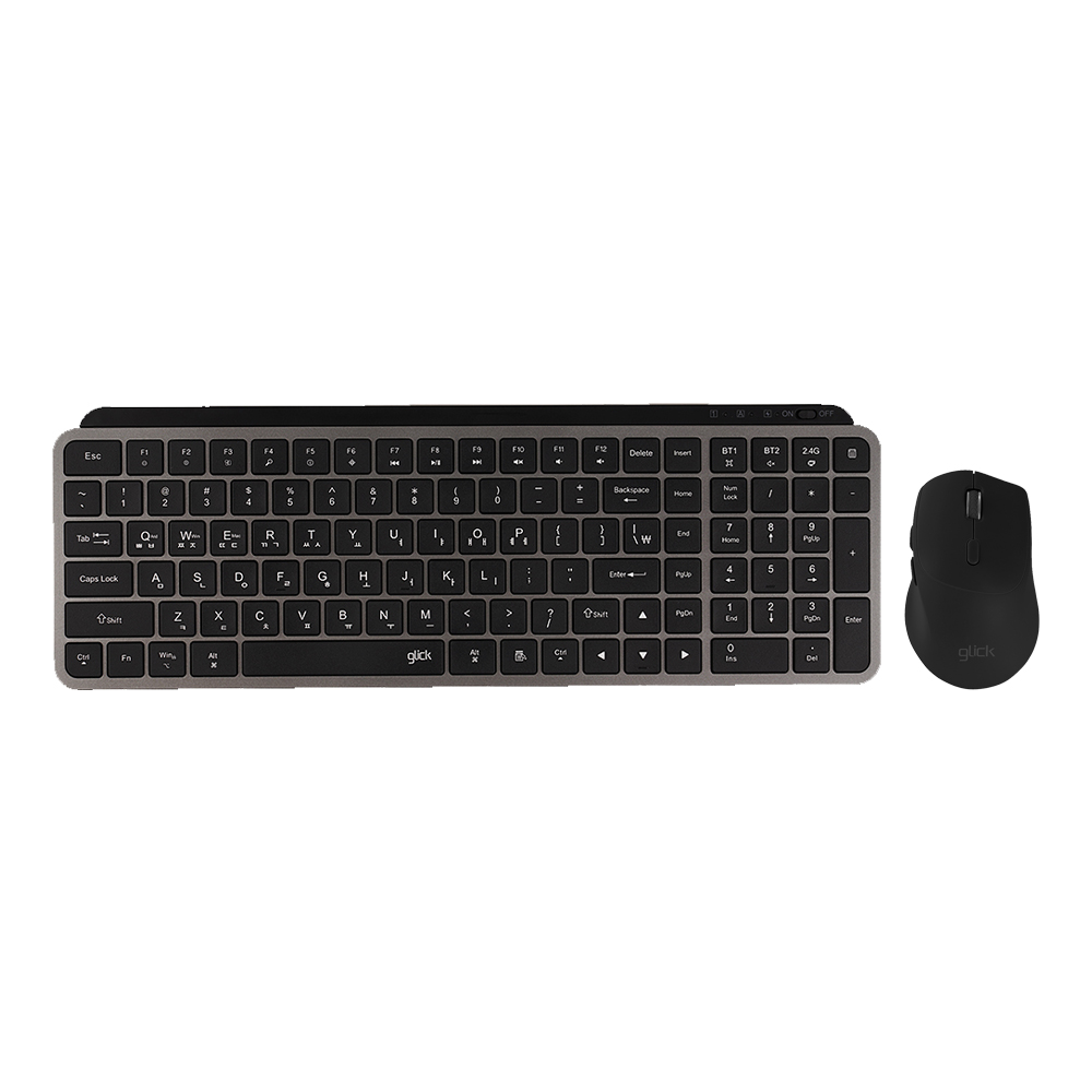 지클릭커 WMK230 무소음 키보드 마우스 세트 블루투스 사무용 무선 블랙, 팬터그래프(Pantograph) - 상품 이미지
