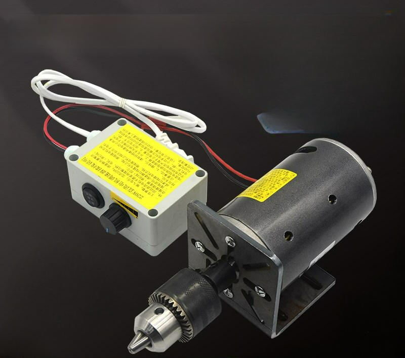 DC 고속 모터 자석 저소음 영구 감속기 강력한 400W 모터+브래킷+척+단일 채널 - 상품 이미지