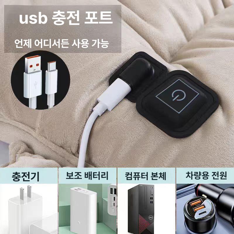 무선 온열방석 충전식 쿠션 의자 1인용 전기방석 기본-그레이 가을 겨울용 45x45cm - 상세 이미지 5
