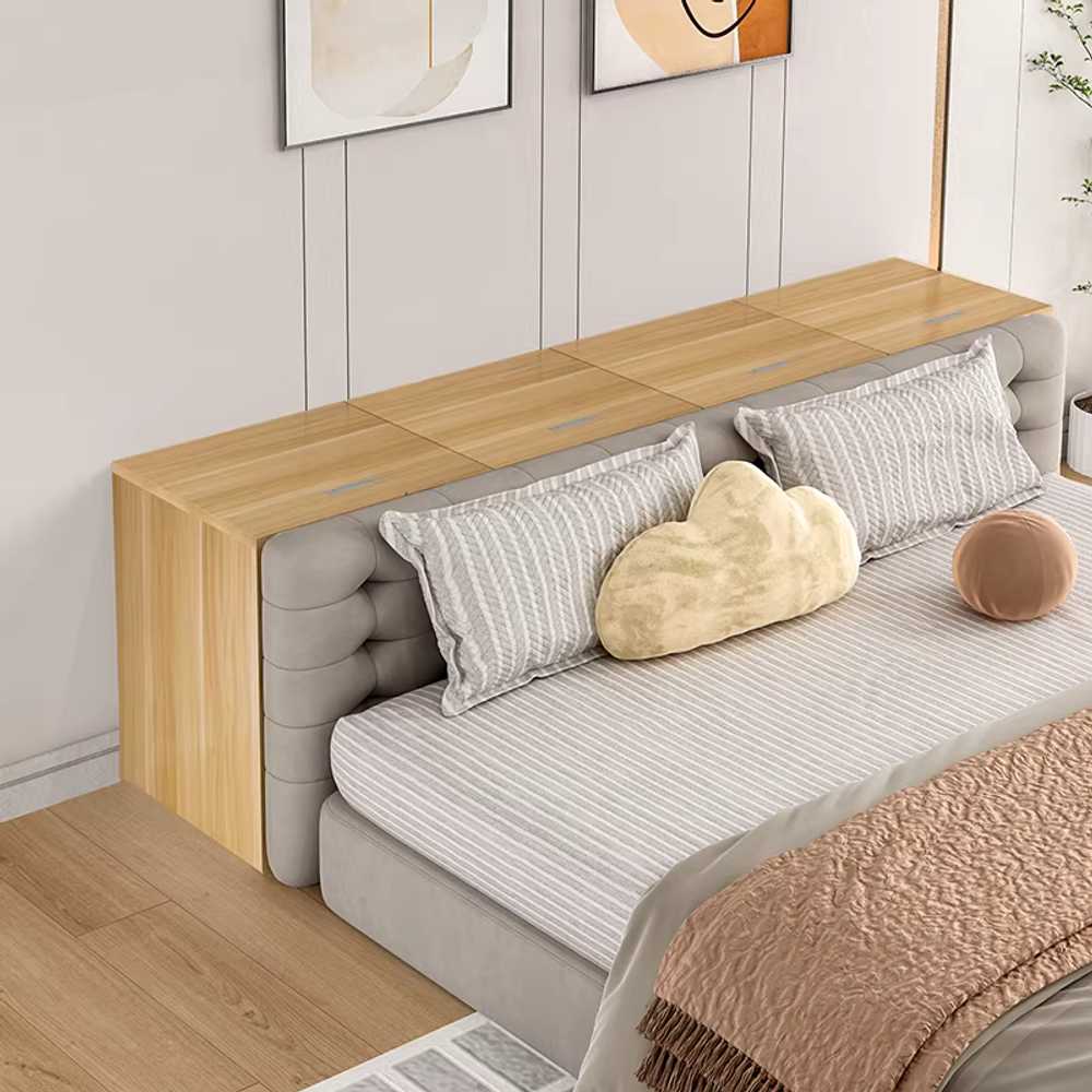 침대 틈새장 다용도 원목 침대헤드 안방 수납장 공간 100x25x40cm 2짝 2칸 / 합판 - 상세 이미지 2