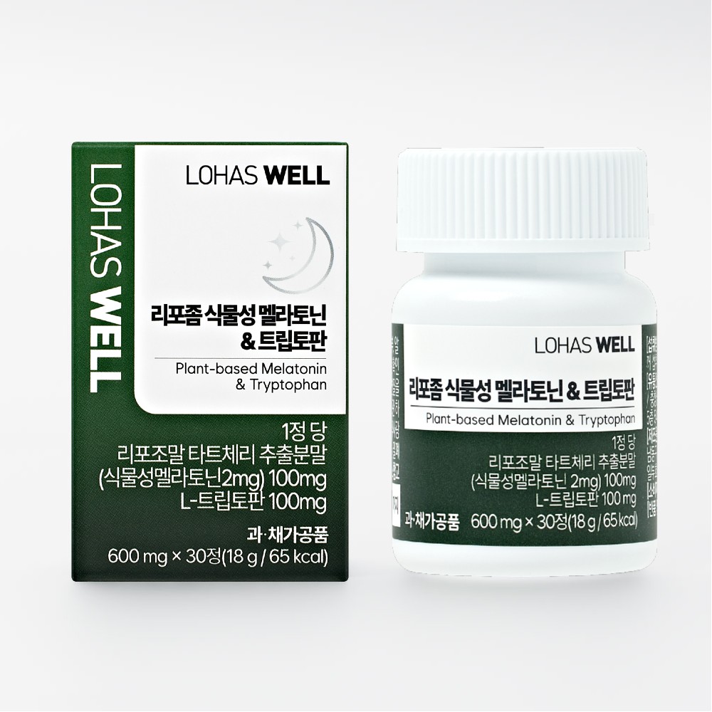 로하스웰 리포좀 식물성 멜라토닌 트립토판 30정, 1개 - 상품 이미지
