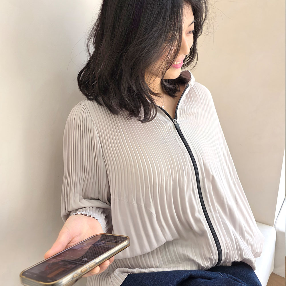 플리츠 집업 휘뚜르마뚜르 지퍼 후드 바람막이 상품 이미지