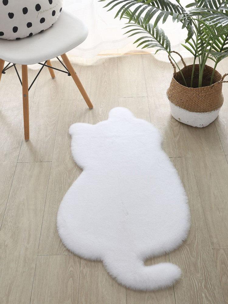 카펫 긴 미끄럼 고양이 플러시 매트 방지 바닥 카페트 크림화이트 47cmx93cm - 상세 이미지 2