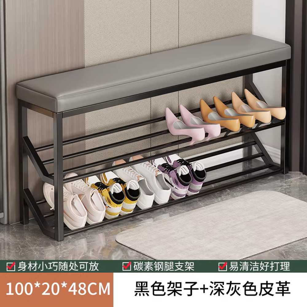미니 벤치 신발장 슈벤치 슬림 신발장 의자 원룸 미니 100x20x48cm/블랙프레임+천조직 린넨 이미지 8