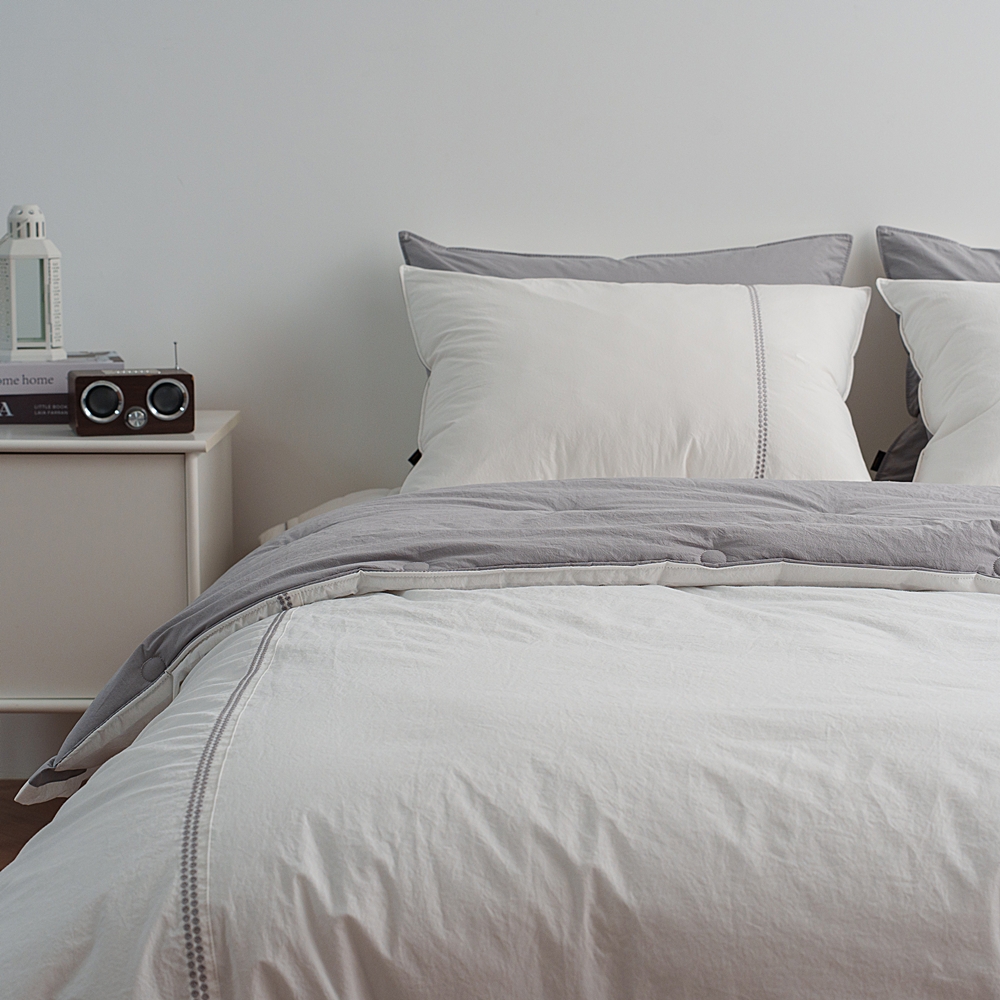 나라데코 간절기 고밀도 면 무봉제 자수 차렵 이불 SS