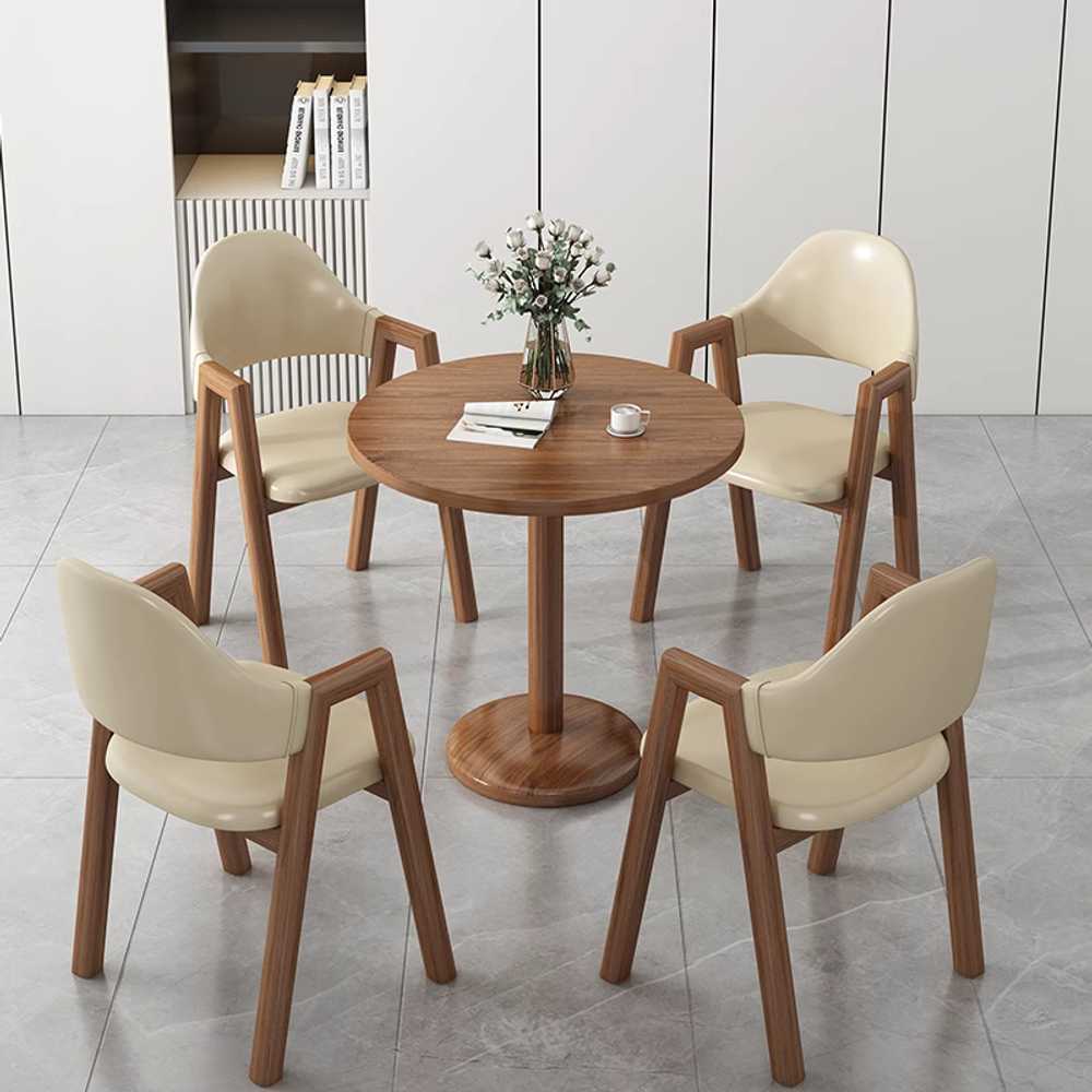 원형 커피 테이블 침실 발코니 용 소형 주방 협탁 의자 세트 - 상세 이미지 5