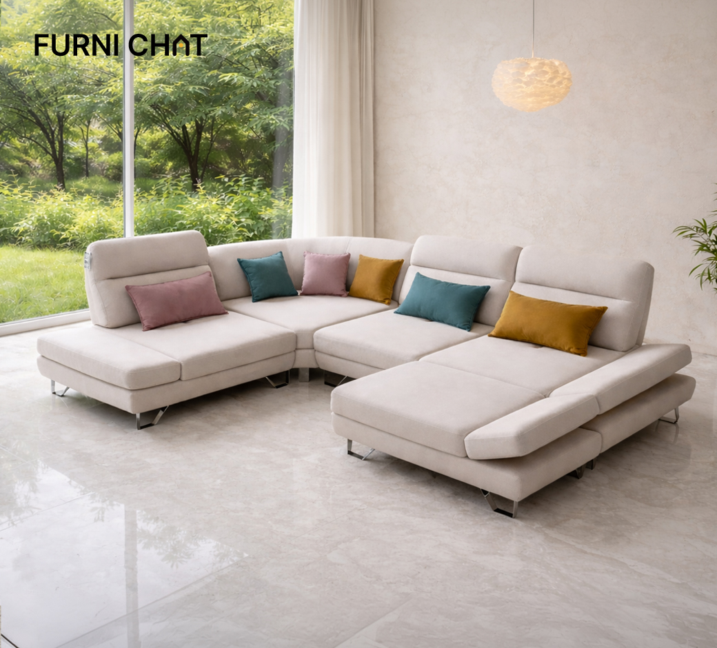 퍼니챗 샤르니 5인용 코너형 아쿠아텍스 이지클린 기능성 조야 패브릭 스윙 소파