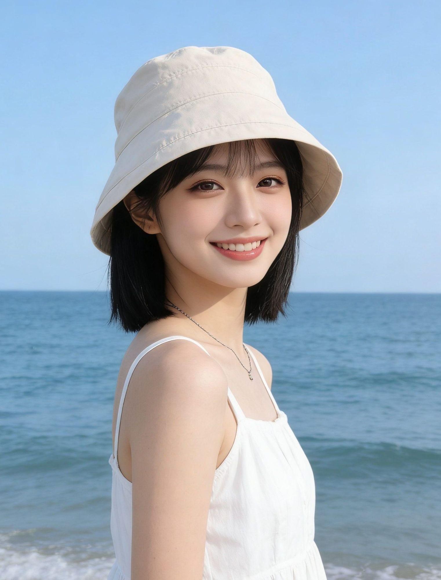 가발달린모자 항암모자 가발 분리형 여름용 얇은 햇빛 차단 패션 베이지+블랙+무료 헤어 네트 앞머리 없음 - 상세 이미지 2