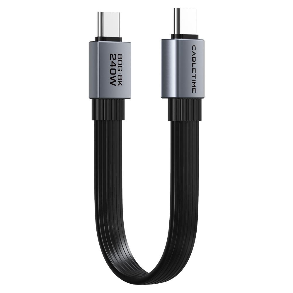 케이블타임 USB4 V2.0 8K 80Gbps 240W C to C타입 플랫 고속 충전 케이블 CU45S 썬더볼트 5 4 3 호환 이미지 6