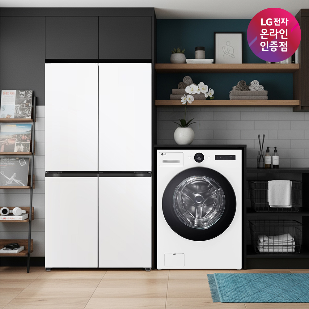 LG 디오스 오브제컬렉션 매직스페이스 냉장고 + LG 트롬 워시콤보 (T875MHH111 + FH25WA)