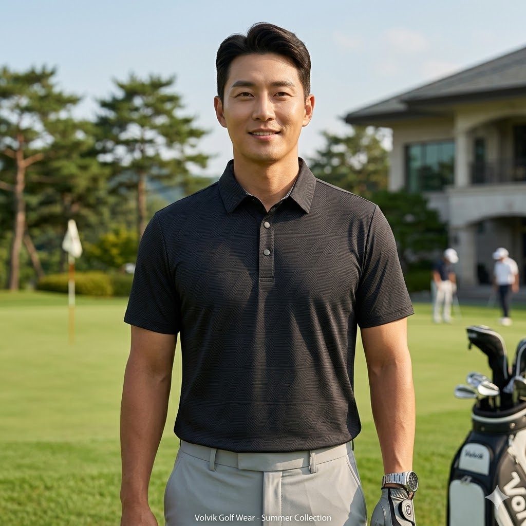볼빅 남성 여름 에센셜 스판 항균 냉감 데일리룩 골프 반팔티셔츠 - 상품 이미지