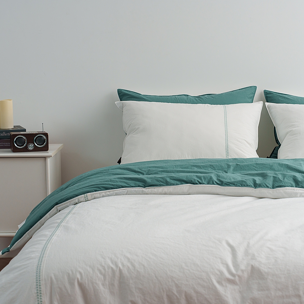 나라데코 간절기 고밀도 면 무봉제 자수 차렵 이불 SS