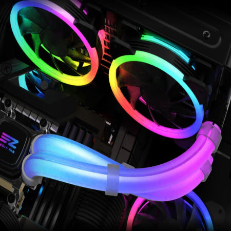 수냉쿨러 ARGB 튜브커버 330mm 컴퓨터튜닝용품 케이블보호튜브 전기선커버 케이블보호 전선커버