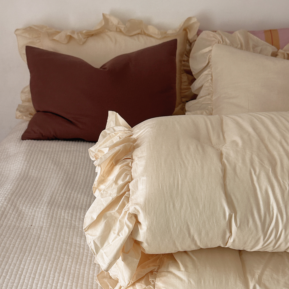 부드러운 60수 아사 순면 프릴이불 국내제작 사계절 항균 프렌치 멜로우 차렵이불 SS