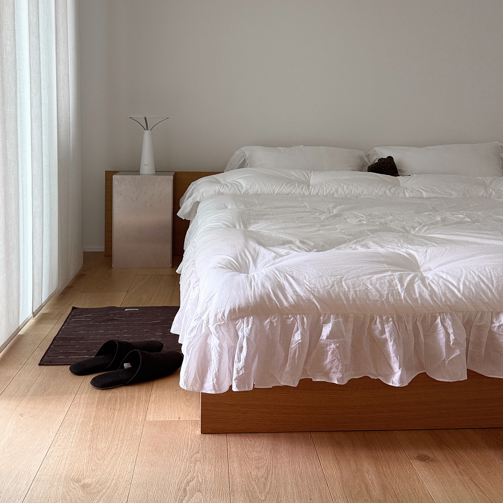 부드러운 60수 아사 순면 프릴이불 국내제작 사계절 항균 프렌치 멜로우 차렵이불 SS