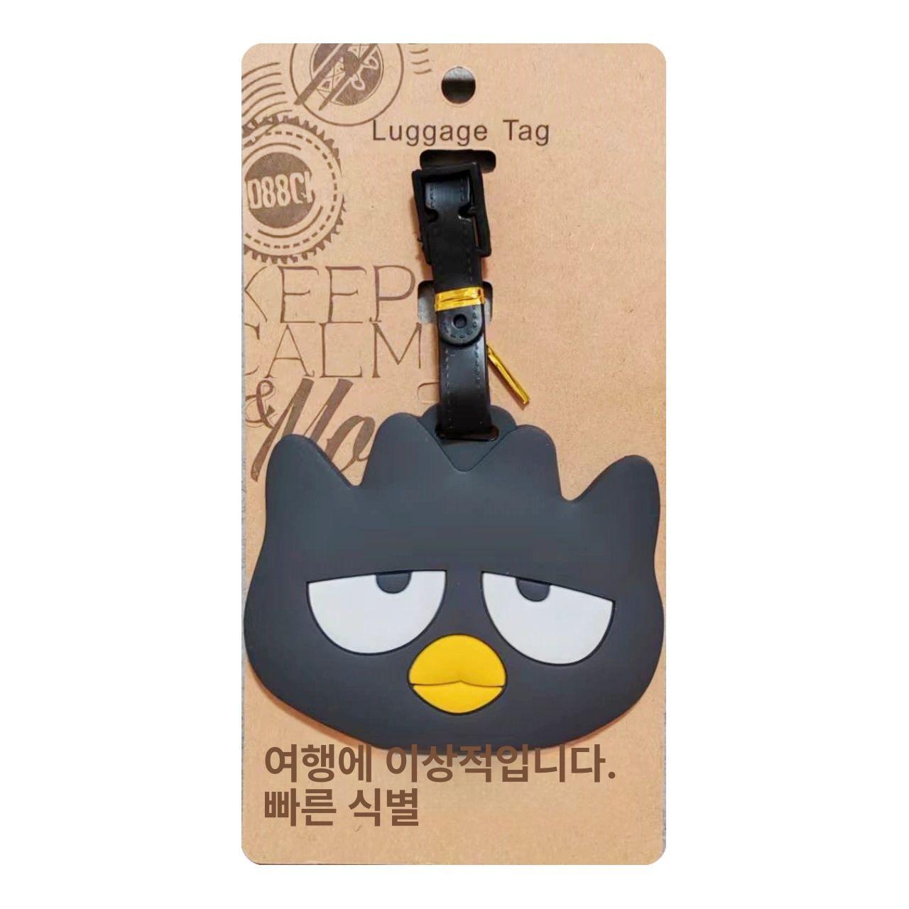 배드바츠마루 수하물 태그 네임택 펭귄 XO 블랙 여행 공항 체크인 캐리어 펜던트 소품 B XO A 1 개 - 상세 이미지 3