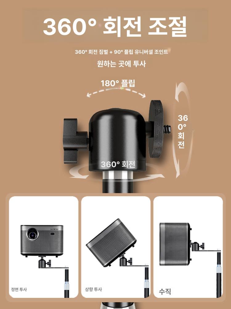 빔프로젝터 거치대 틈새 로베코 무타공 베사홀 미니빔 그립 화이트 - 상세 이미지 5