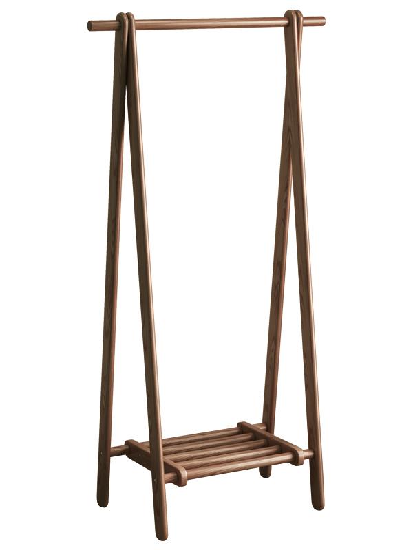외투걸이 촬영장 드레스룸 이동식 원룸 수납행거 틈새 올화이트애쉬 월넛80cm - 상품 이미지