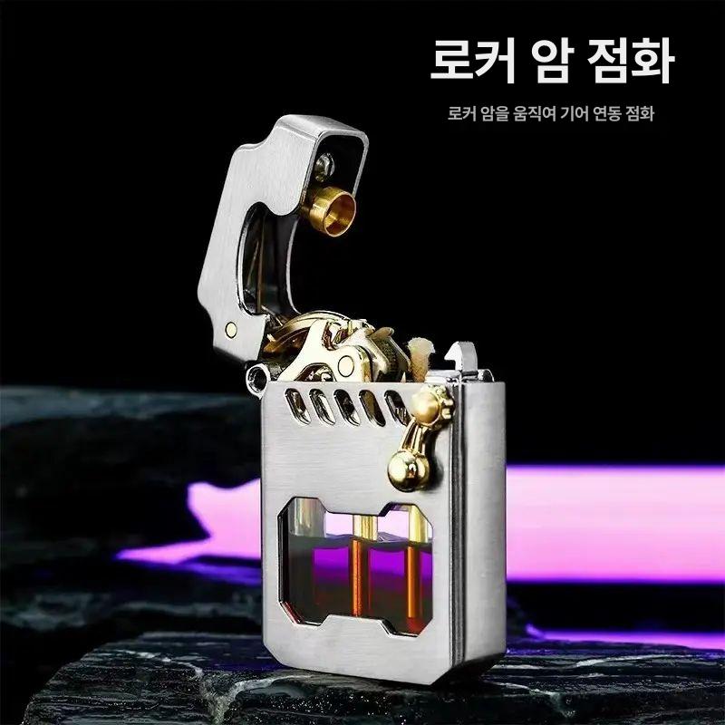 럭셔리 투명 태엽 라이터 고급 터보 블랙 선물세트 블랙본체전용 - 상세 이미지 2