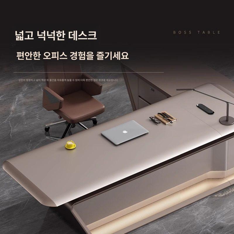 사장 의자 중역 게이밍 임원 컴퓨터 대표 회장 CEO 2.4m 임원용 책상 - 상세 이미지 5