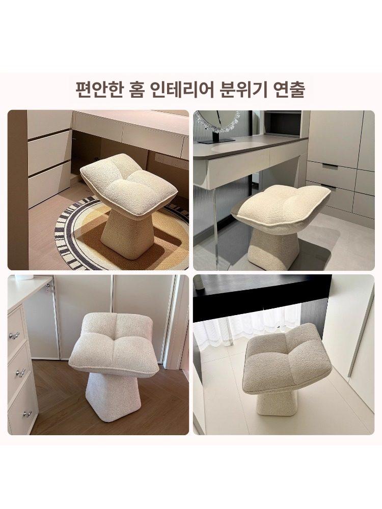 디자이너 메이크업 스툴 다이닝 럭셔리 침실 의자 화장대 밀크커피 고정형 - 상세 이미지 3