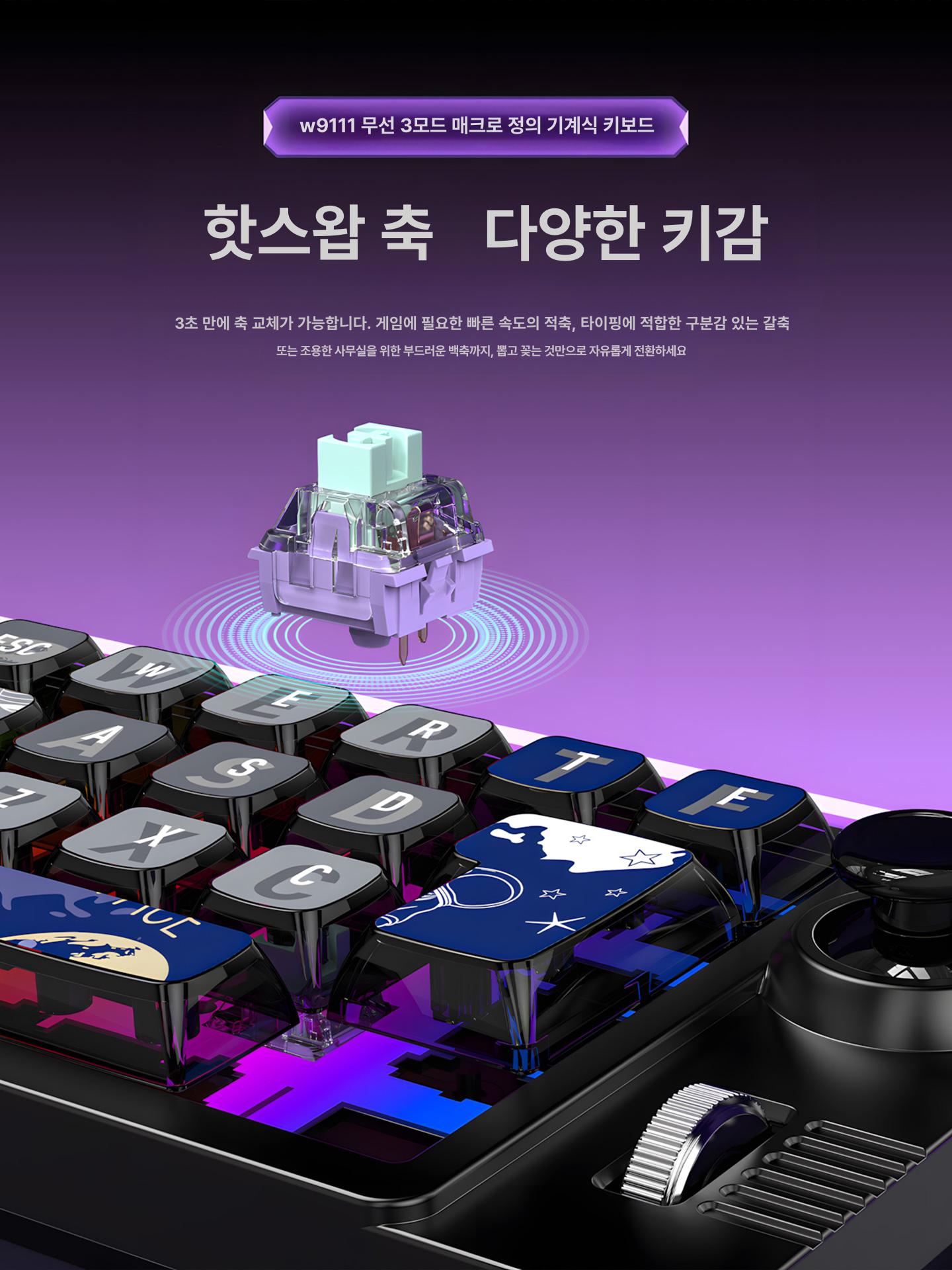 무선 매크로 키보드 조이스틱겸용 사용자정의 휠 단축키 게임 포토샵 편집 W911 - 상세 이미지 5