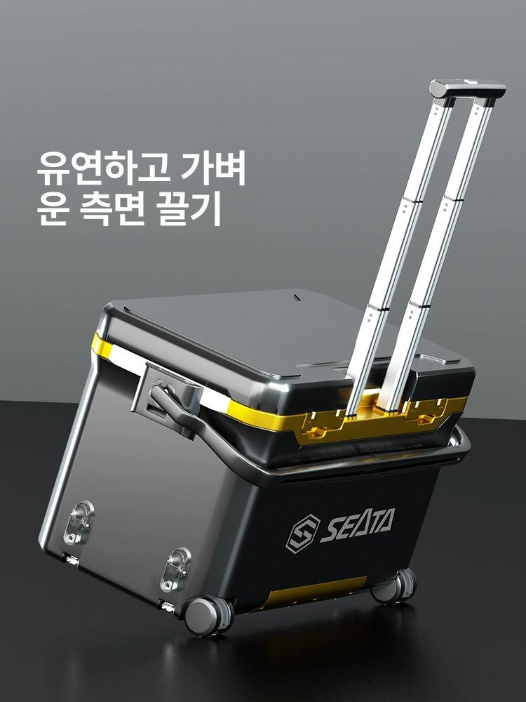 낚시 해동캐리쿨러 아이스박스 40l 갈치 바퀴 카트 상자 화이트 쿨러 해동캐리어 박스 - 상세 이미지 2