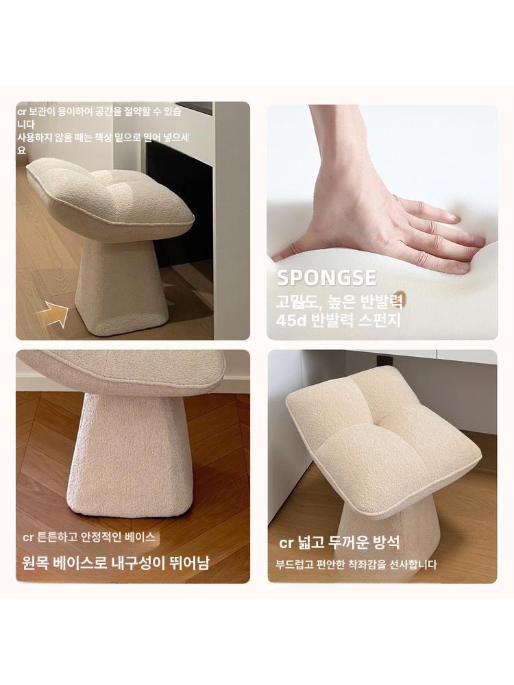 디자이너 메이크업 스툴 다이닝 럭셔리 침실 의자 화장대 밀크커피 고정형 - 상세 이미지 5
