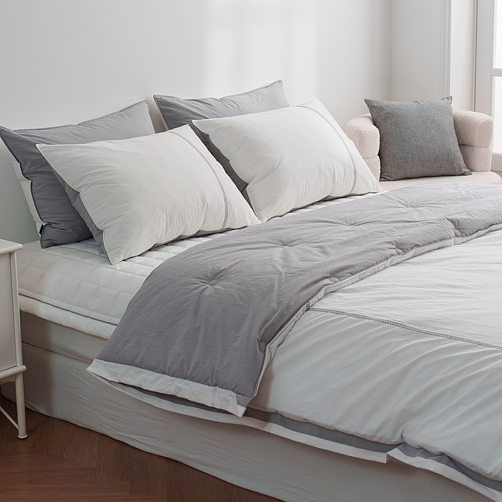 나라데코 간절기 고밀도 면 무봉제 자수 차렵 이불 SS