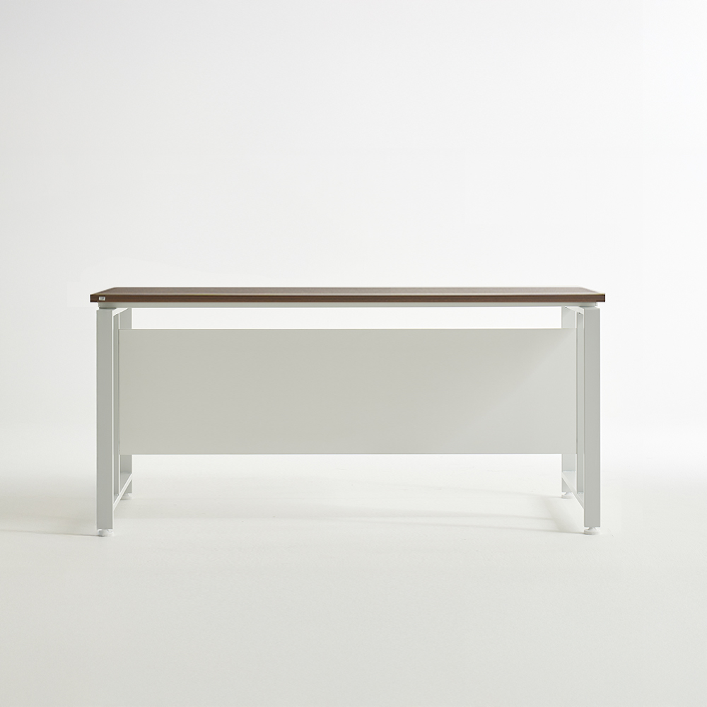 티에스퍼니처 TS-03 철제 컴퓨터책상 파티션 데스크 1600x800mm, 화이트+라이트월넛 - 상품 이미지