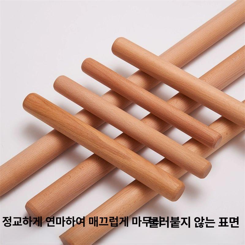 나무 밀대 제빵 순록 도구 케이크 베이킹 롤러 30cm 1.6cm - 상세 이미지 3