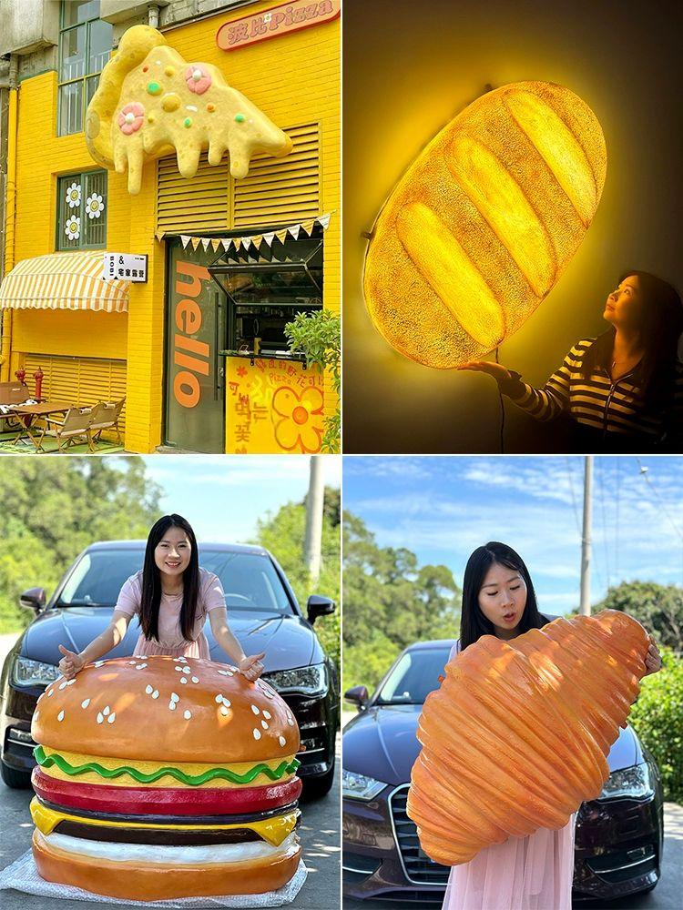 벽걸이 소금빵 모형 베이커리 간판 매장 크루아상 조형물 스타일 2 100cm 햄버거 - 상세 이미지 2