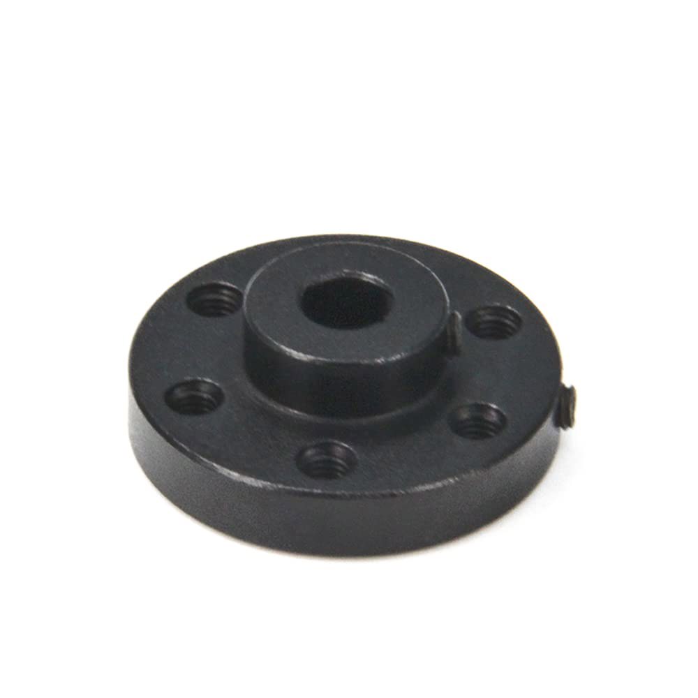 베페니베이 2PCS 블랙 리지드 플랜지 샤프트 커플링, M3 스레드가 있는 5mm 쌍용 유니버설 알루미늄 마운팅 허브 5mm-Black - 상세 이미지 2