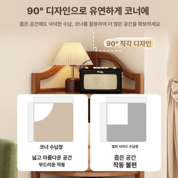 실용적인 코너 행거 수납선반 다용도 벽선반 주방 책장 좁은공간 삼각 선반장 - 상세 이미지 2