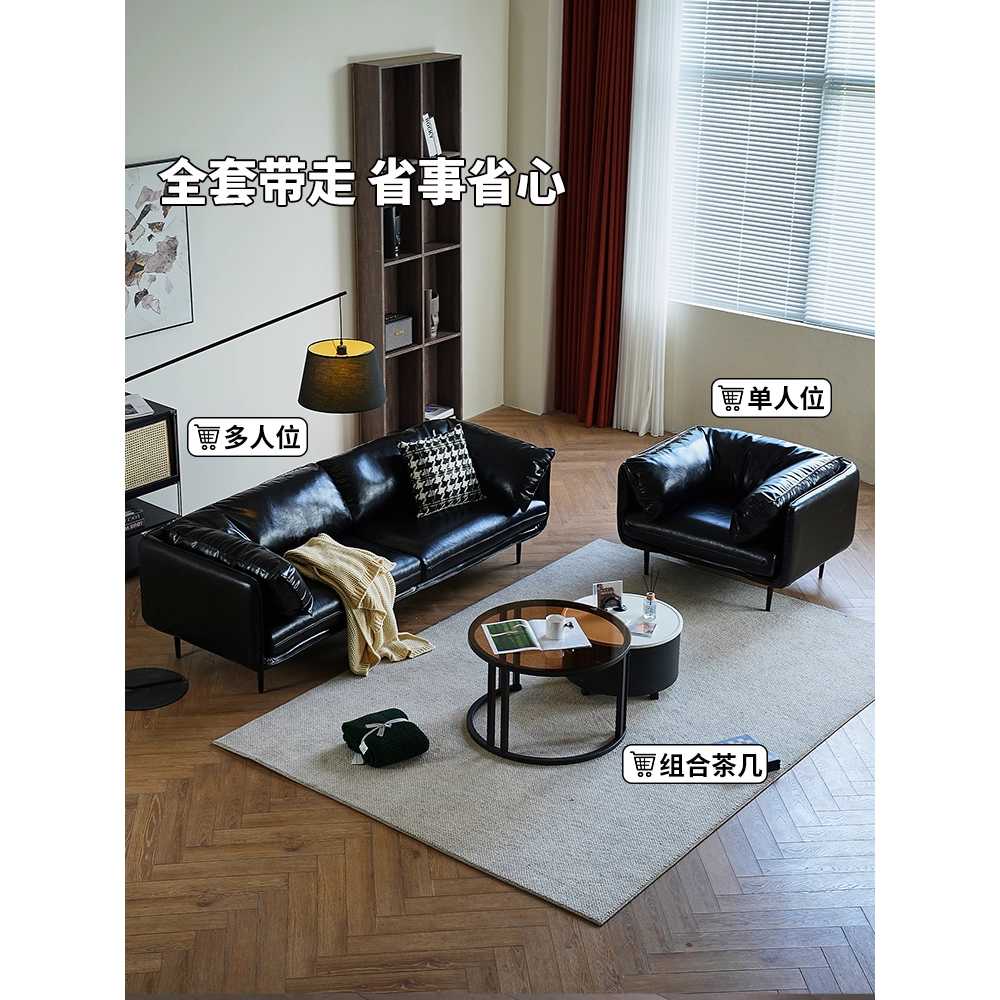 푹신한 거실용 소파 로우 가죽 용 휴게실 아파트 벤치 140 - 상세 이미지 3