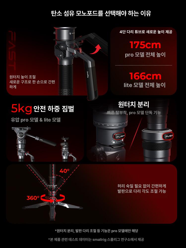 초경량 숄더리그 스마트폰 촬영 리그 V마운트 호환 액션 카본 섀도우 볼 헤드 - 상세 이미지 2