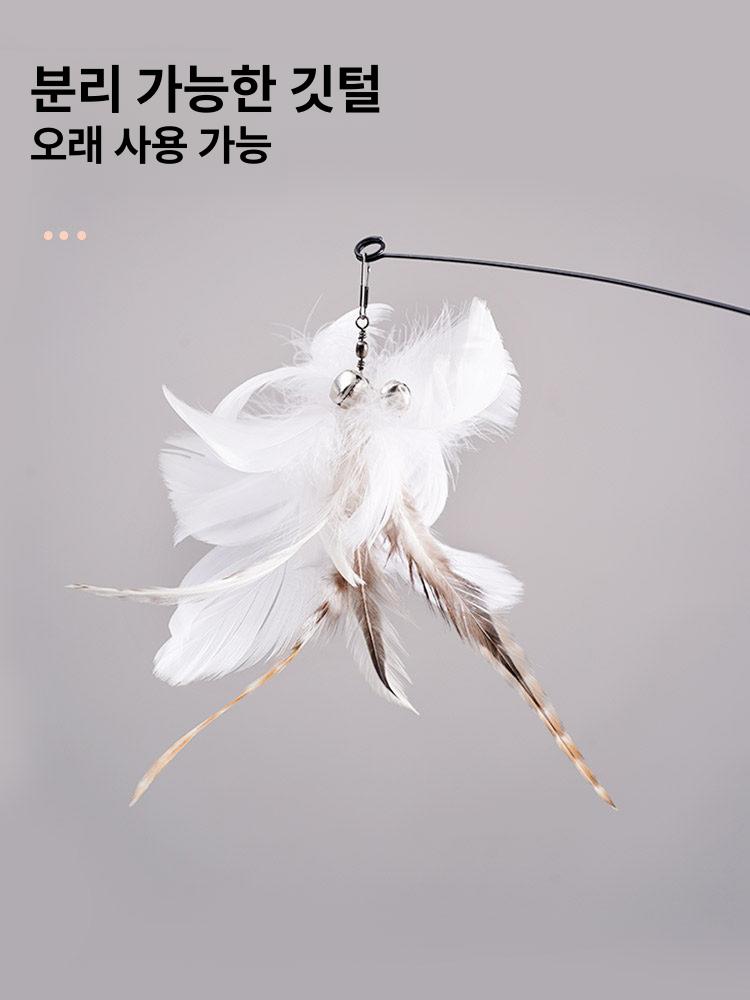 고양이 낚싯대 와이어 사냥놀이 반려묘 벽 바닥 강력 흡착 고정형 플라스틱 유연 흡착판 + 핸드헬드 - 상세 이미지 2