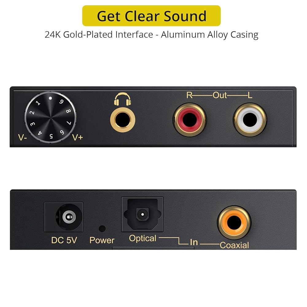 PROZOR 192kHz 디지털-아날로그 오디오 변환기 - Dolby AC-3 DTS 5.1CH 디지털 오디오를 스테레오 아날로그 출력으로 변환, 광학에서 L/R DAC 디코더로, - 상세 이미지 2