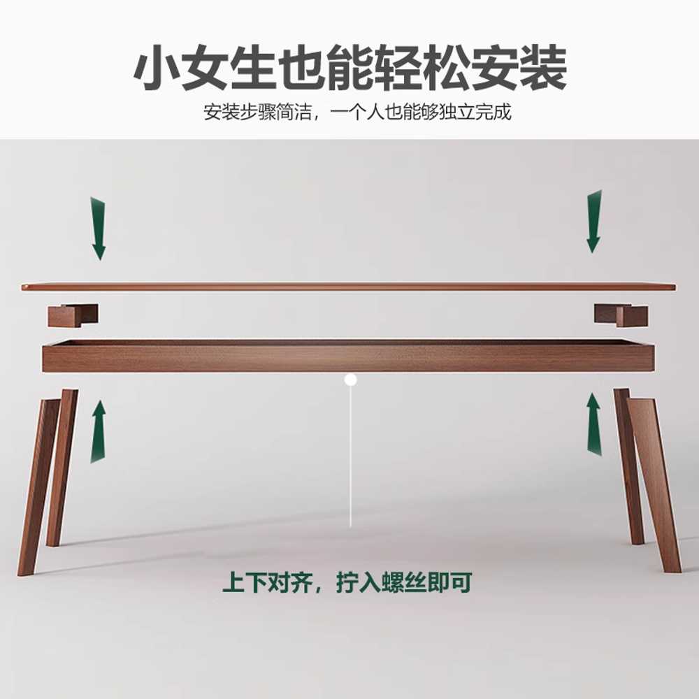 2인용 일자형 테이블 공부 서재 용 원목 학생 컴퓨터 책상 120x40 - 상세 이미지 5