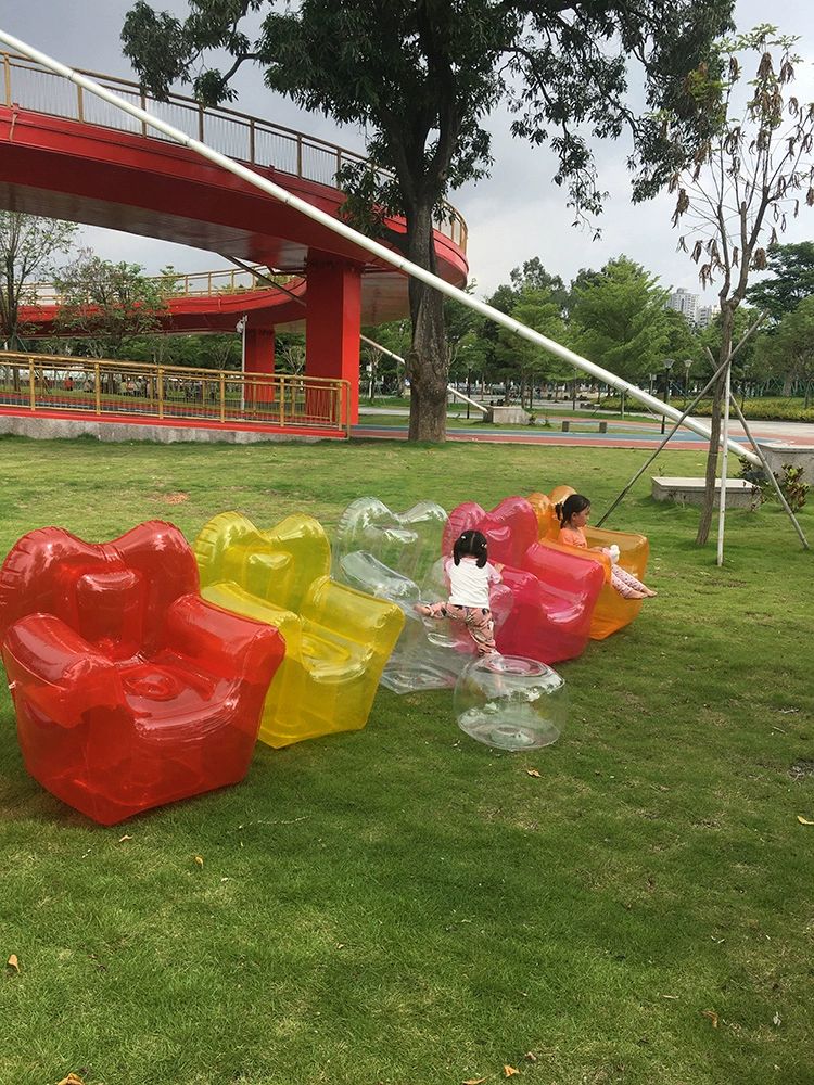 에어 소파 투명 공기 쇼파 체어 빈백 인플레이터블 PVC - 상세 이미지 3