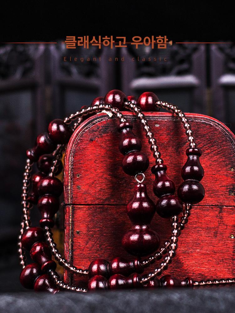 비즈 가림막 비즈커튼 중문커튼 대체 크리스털 현관 거실 다크레드 21줄 곡선형 0.6-0.8m - 상세 이미지 2