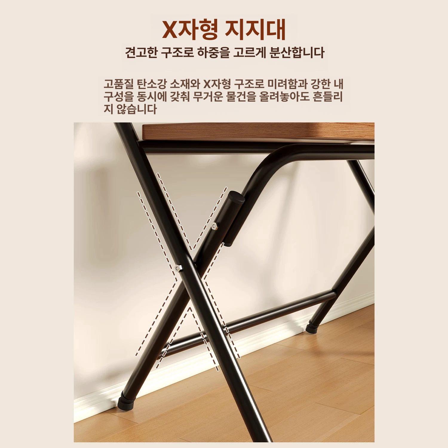 미니 테이블 접이식 사무실 간이책상 공부방 거실 서재용 폴딩 데스크 - 상세 이미지 4