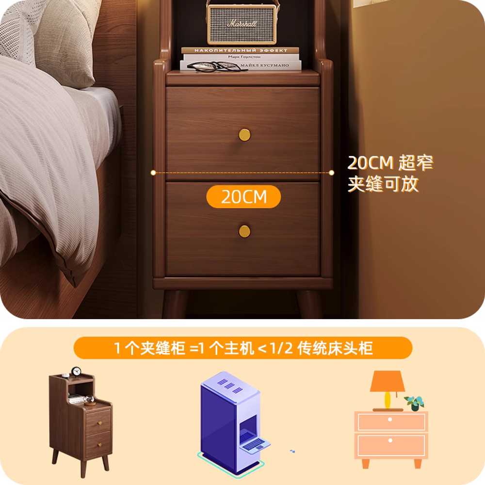 미니 협탁 침대 슬림 침실 용 서랍형 원목 보관 수납장 가구 20 - 상세 이미지 4