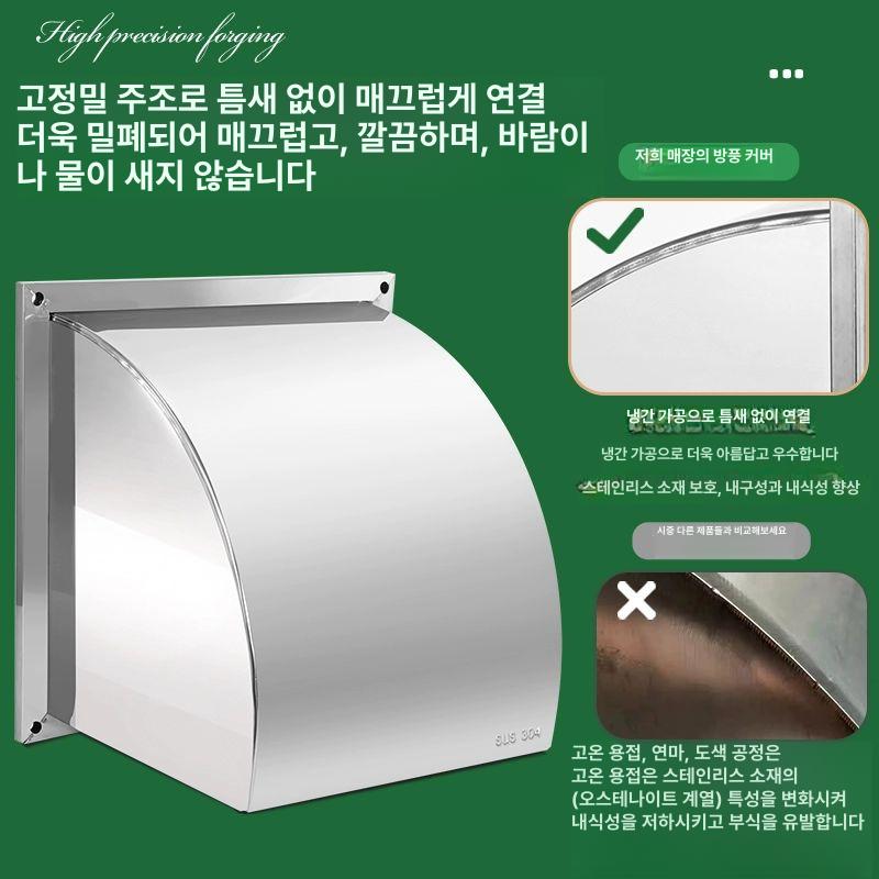 스테인리스 외부벽 환풍기 업소용 배출구 환기구 덮개 크기 공기 벽 다양한 벤트 그릴 둥근 - 상세 이미지 5