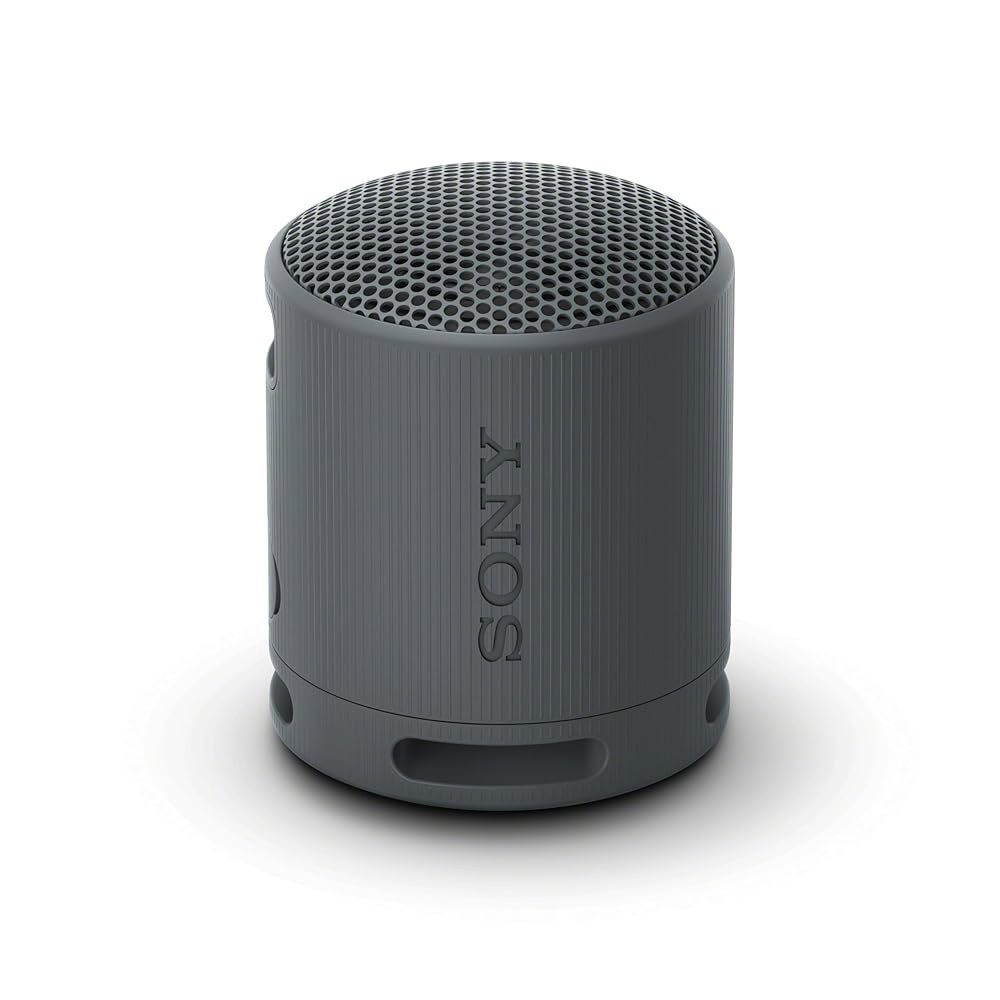 소니 SRS-XB100 무선 블루투스 휴대용 경량 초소형 여행용 스피커, 내구성 있는 IP67 방수 및 방진 샤워 16시간 배터리, 다용도 스트랩, 핸즈프리 통화, 블랙 - 상품 이미지