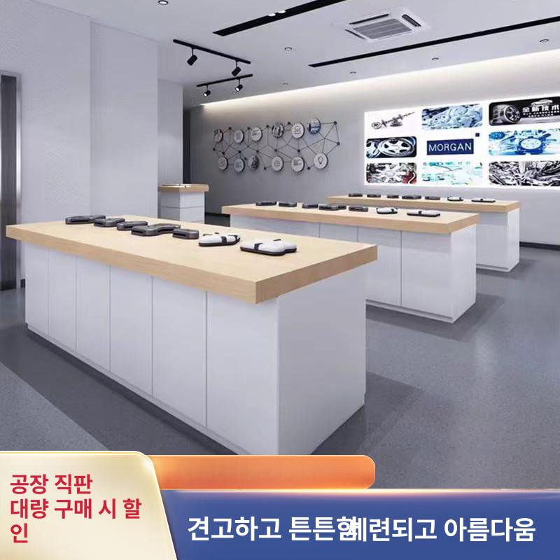 키오스크 테이블 다이 브래킷 거치대 상점 카페 브라켓 화이트 상판 그레이 캐비닛 길이 1500x너비 500x높이 900 - 상세 이미지 2